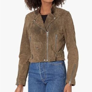 BlankNYC Olive Suede Biker Jacket